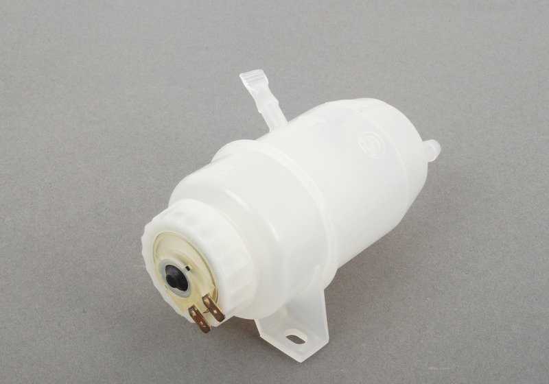 Depósito de líquido de frenos OEM 34321120482 para BMW E12, E23 y E24. Compatible con modelos como 528i, 535i, 628CSi, 633CSi, 635CSi. Recambio original BMW.