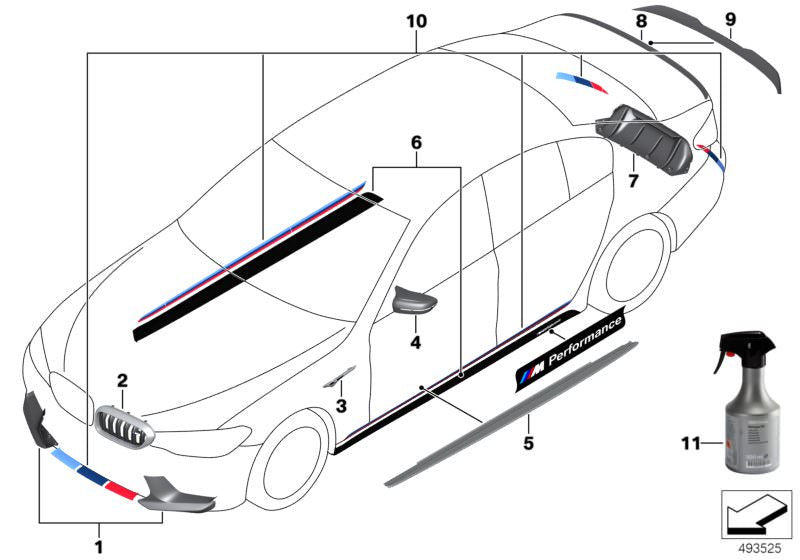 Carcasa retrovisor carbono M Performance OEM 51162446822 para BMW F90, G30, G31, G11, G12, F91, F92, F93, G14, G15, G16. Sustituye la original y mejora el diseño deportivo. Original BMW.
