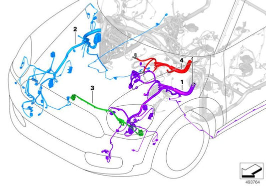Cabo de reparo dianteiro direito OEM 61118795452 para MINI Countryman F60 (11/2015 - 07/2020). MINI originais.