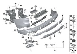 Acabamento inferior do pára-choque traseiro OEM 51128498991 para BMW X5 G05 (2018-2023). BMW genuíno.