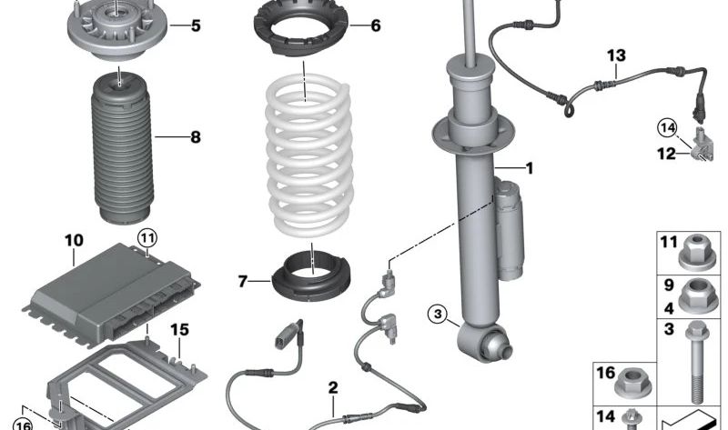 CHAMPO DIREITO VDC OEM 37106878128 para BMW G16. BMW original sobressalente.