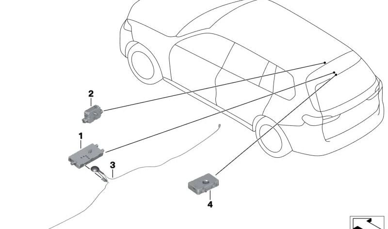 Amplificador de antena DAB/TV OEM 65206839353 para BMW X5 G05, X5 M F95, X7 G07. Compatible con todos los modelos indicados. Original BMW.