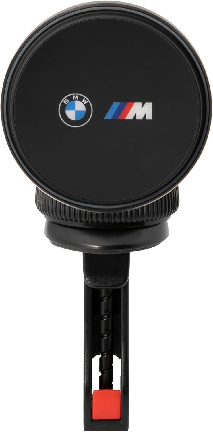 Soporte de móvil Apple / Android - BMW M original con cargador inalámbrico rápido de 15W – Manos libres magnético para coche