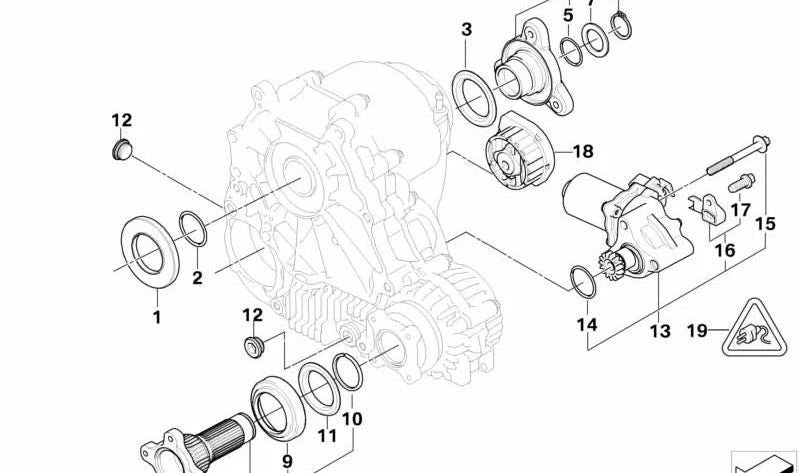 KIT Brida Output Transfer OEM 27107548116 for BMW E90, E91, E92, E60, E61 in all its versions. Original BMW piece.