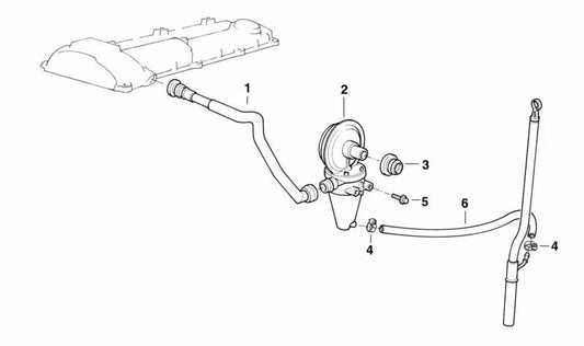 Tubo de ventilação OEM 1115174077 para BMW E38. BMW original.