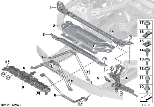 A-Stütze para BMW 4 G22 Series, G23 (OEM 51649464967). BMW original