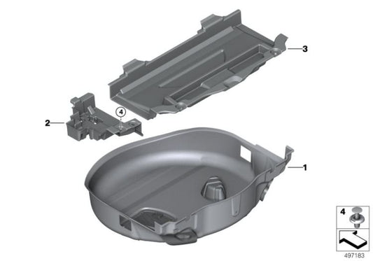 Right trunk drawer OEM 51477943342 for BMW X7 G07, X7 G07 LCI. Genuine BMW.