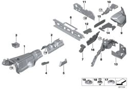 Insonorización maletero trasero izquierdo OEM 51477468507 para BMW X5 G05, X5 G05 LCI, X5 M F95, X5 M F95 LCI. Original BMW.