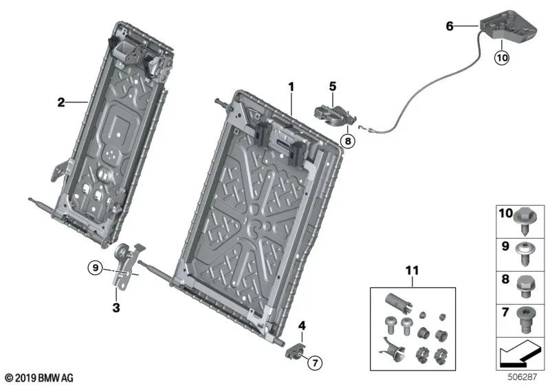 Central support for BMW Série 5 F90, G30, G38, Série 8 F93, G16 (OEM 52207385903). Genuine BMW