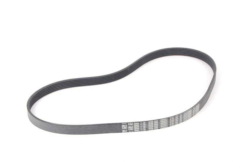 Correa poli V OEM 11287636368 para BMW Serie 7 E38 {750i, L7} con motor M73. Válida para versiones automáticas y tracción trasera. Original BMW.