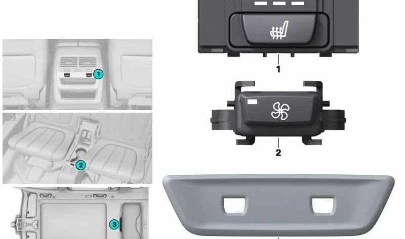 Interruptor ventilador calefacción OEM 61319284262 para BMW X5 E70, E70N, F15, F85, F95, G05, G05N. Original BMW.