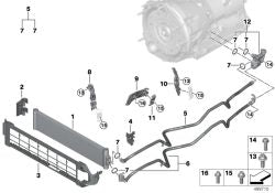 Soporte de tubería de refrigeración de aceite OEM 17118742012 para BMW Serie 5 G30, G31, G30 LCI, G31 Touring LCI. Original BMW.
