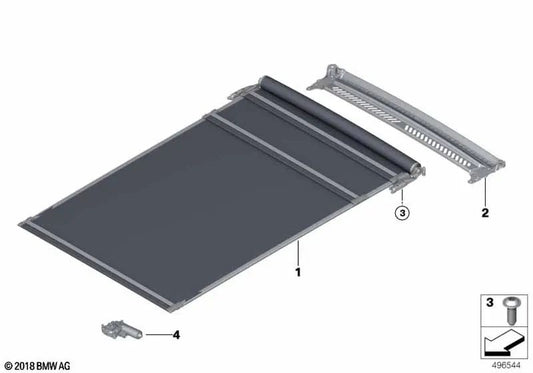 Parasol delantero color Anthrazit OEM 54109852143 para BMW Serie 5 G31, G30, Serie 6 G32... y más. Original BMW.