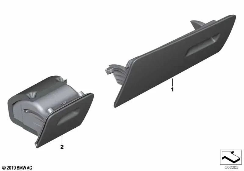 Tampa do porta-luvas de couro café OEM 51457998100 para BMW X5 G05, X6 G06, X7 G07… e muito mais. BMW genuíno.