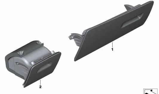 OEM 51169472471 Campa de couro de marfim para BMW X5 G05, X5 F95, X6 G06, X6 F96, X7 G07, X7 G07N. BMW original.