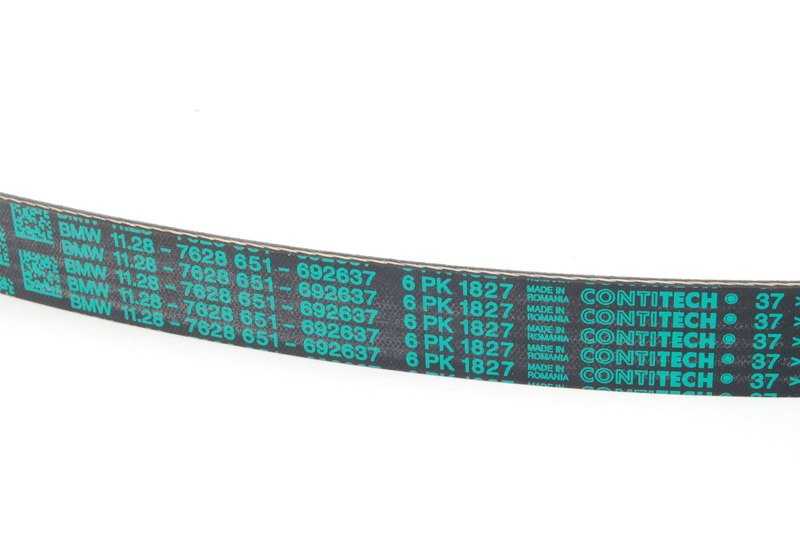Correa auxiliar (Poly V) OEM 11287628651 para BMW E81, E82, E87, E88, E90, E91, E92, E93, E85, E86, E89. Original BMW.