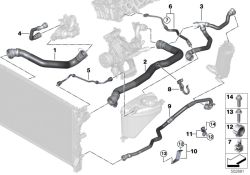 Tubo flexible bomba líquido refrigerante OEM 17128598386 para BMW Serie 5 G30, G31, Serie 6 G32... y más. Original BMW.