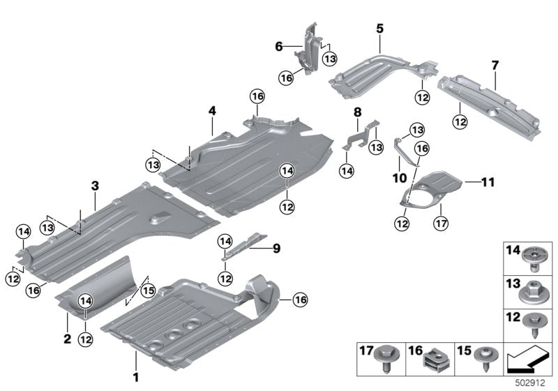 Cubierta inferior lateral delantera izquierda OEM 51757461767 para BMW X5 G05 xDrive45e (TA61, TA62, TA63, TA64, TA68). Original BMW.