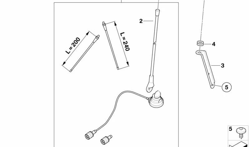 Antena base OEM 65617651598 para BMW Motorrad R 1100 RT, R 850 RT, R 1150 RT. Compatible con modelos 1995-2006. Frecuencia 75,795 MHz. Original BMW Motorrad.