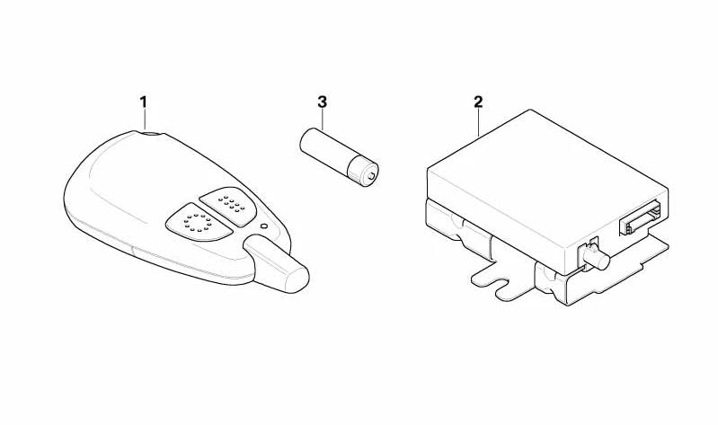 Control remoto Telestart para calefacción estacionaria OEM 64126913663 para BMW E39, E53. Original BMW.