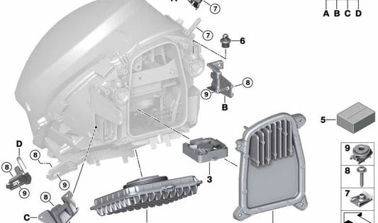 Módulo LED indicador de dirección/luz diurna delantera OEM 63118737590 para MINI F55, F56, F57, F54 LCI… y más. Original MINI.