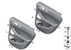 Revestimiento puerta trasera izquierda OEM 51429474333 para BMW X6 (G06) 40iX, M60iX Drive, xDrive30d… y más. Original BMW.