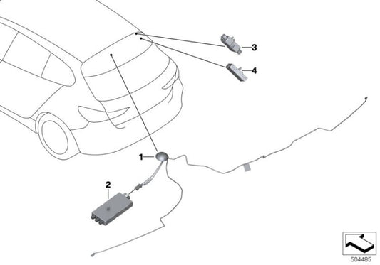 OEM-Antennenverstärker 65205A701D0 für BMW 1' F40, 1' F70. Original BMW.