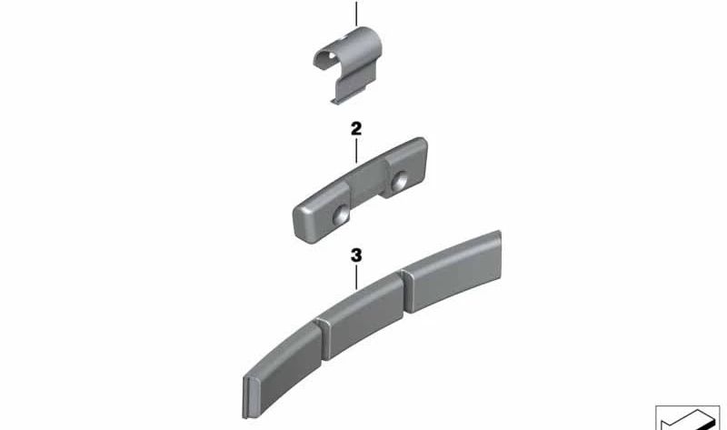 Clip de sujeción OEM 36116766312 para MINI {E81, E82, E87, E88, F20, F21, F22, F23, F55, F56, F57, F60, R50, R52, R53, R55, R56, R57, R58, R59, R60, R61, J01, J05, F54, F65, F66, F67, U25} y BMW {E12, E30, E32, E34, E36, E38, E39, E46, E60, E63, E64