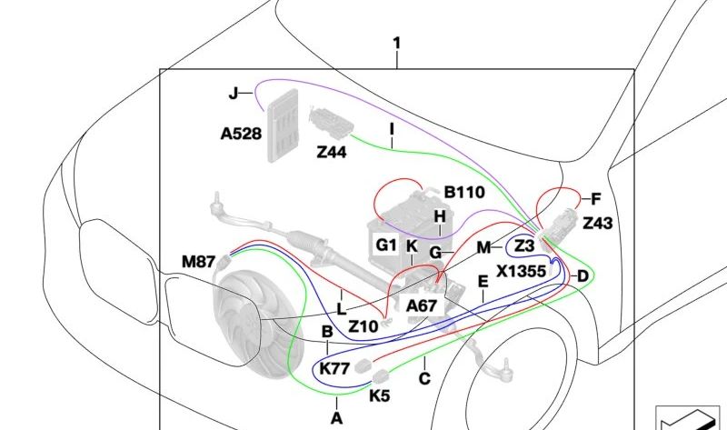 Set di cavi di sostituzione per BMW X1 U12 (OEM 61115A87868). BMW originale