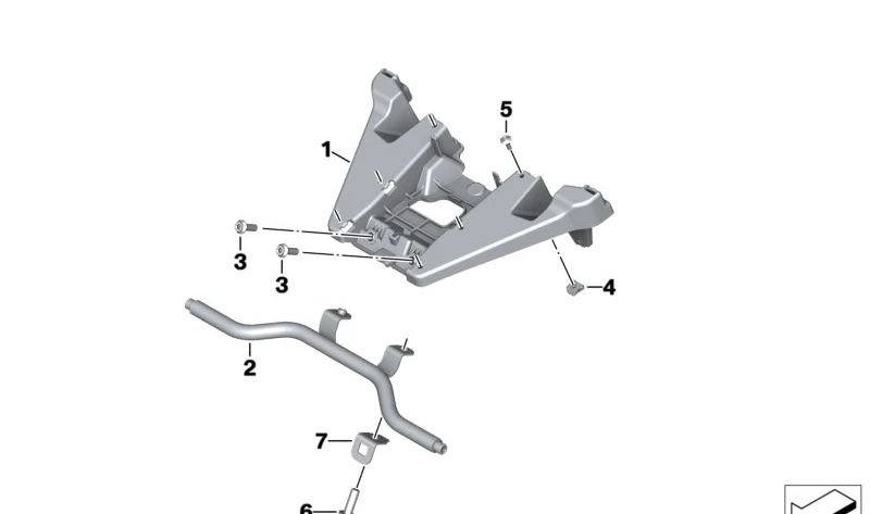 Supporto per faro supplementare OEM 46639899454 per moto BMW R 18 B, R 18 Transcontinental. BMW Motorrad originale.