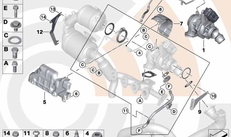 Protector térmico OEM 11658575459 para MINI R60 y R61 {Cooper D, Cooper D ALL4, Cooper SD} con motor N47T. Compatible con tracción delantera y ALL4. Original MINI.