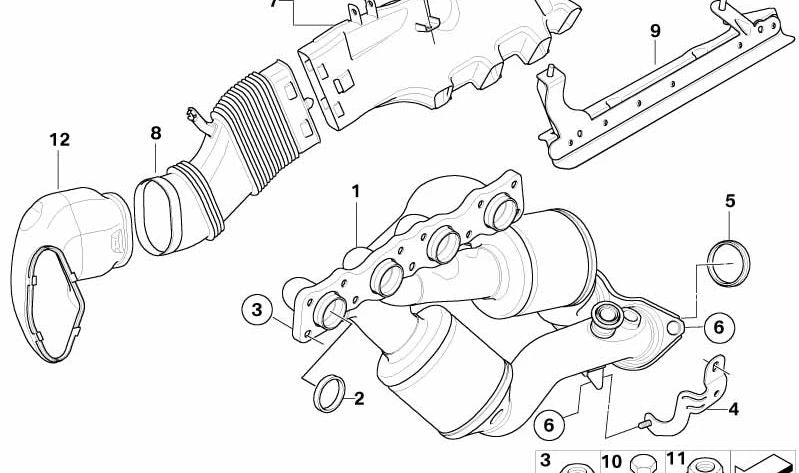 Gancho de sujeción OEM 18407562126 para BMW E60, E61, E63, E64 (520i, 523i, 525i, 525i xDrive). Original BMW.