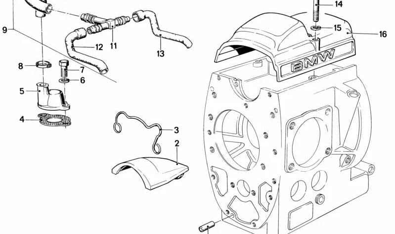 OEM motor ventilation tube 11151335735 for BMW Motorrad {R248}. Original BMW.
