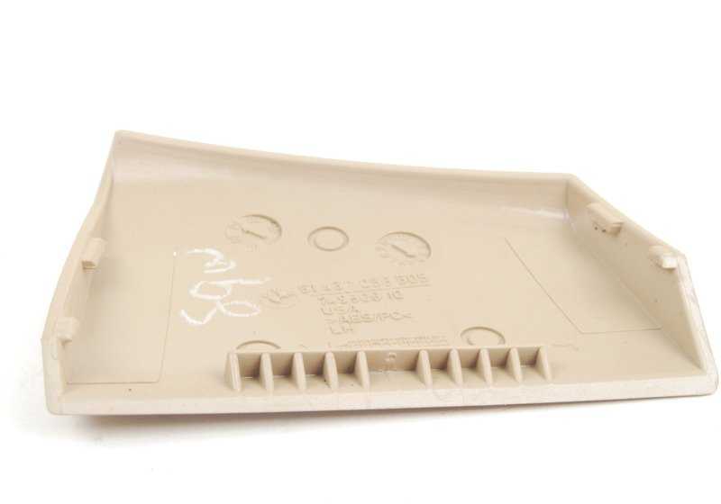 Embellecedor salida cinturón izquierdo beige OEM 51437055419 para BMW Z4 E85. Original BMW.