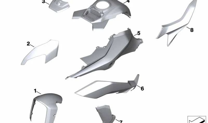 Cubierta del depósito central RACINGRED UNI OEM 46637922127 para BMW Motorrad S 1000 XR (K69, 12/2018-11/2023). Original BMW Motorrad.