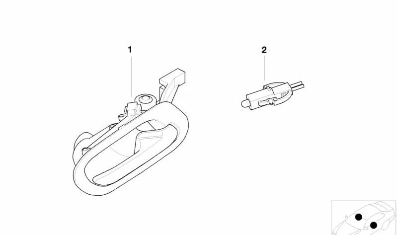 Diodo emissor de luz da maçaneta da porta para BMW Série 6 E63N, E64N, Série 7 E38, X5 E53 (OEM 63316975019) BMW original