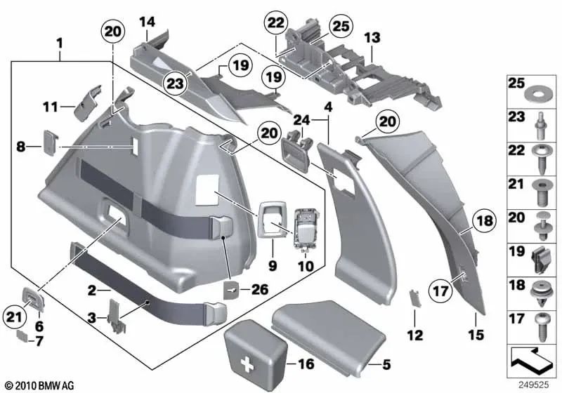 OEM Befestigungszapfen 51479166616 für BMW 5er F07 GT (2008-2013). Original BMW.