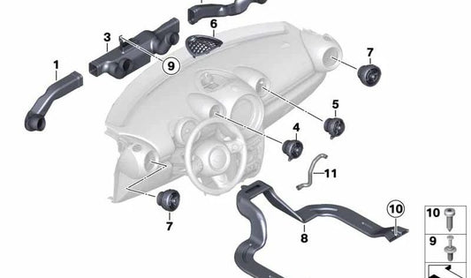 Rejilla de ventilación OEM 51459801430 para MINI Countryman R60, Paceman R61. Original MINI.