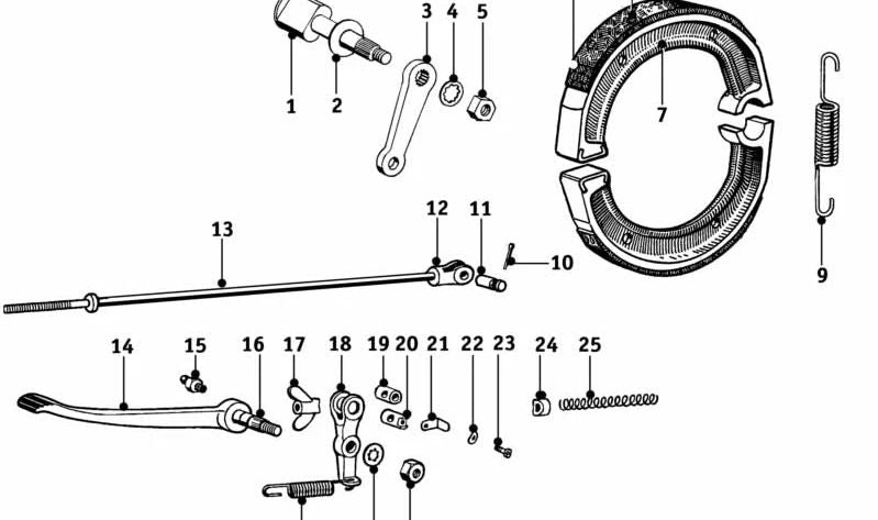 Pastilla de freno central OEM 34110009856 para BMW F650, F650ST, F650GS, G650GS, G650X, F700GS, F800GS, F800R, F800S, F800ST, R850R, R1100S, R1150GS, R1150R, R1200C, R1200R. Original BMW.