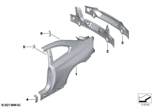Right C-pillar reinforcement plate for BMW G42, G87 (OEM 41009626242). Original BMW.