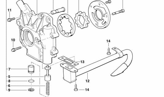 Perno de sujeción OEM 11412243930 para BMW E36, E34, E39, E38. Componente original del sistema de aceite y distribución. Original BMW.