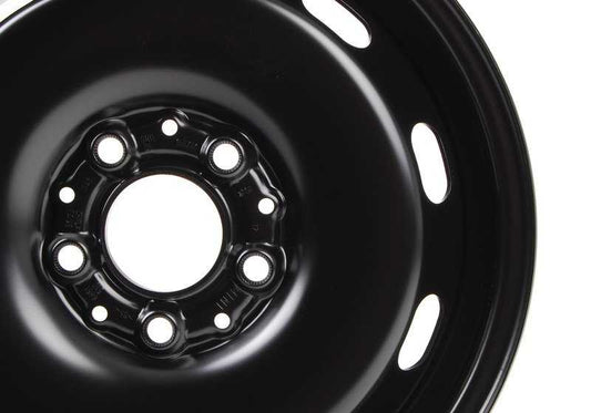 Black steel rim 12 OEM 36116851510 for Mini F55, F56, F57, F54, F60. Compatible with versions Cooper, Cooper D and Cooper S. Original Mini and BMW.