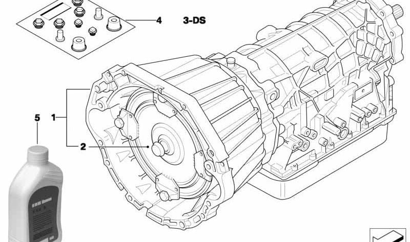 Torque converter (automatic box) OEM 24401423952 for BMW X5 E53 4.4I (FB41, FB42) with A5S440Z automatic change. Original BMW.