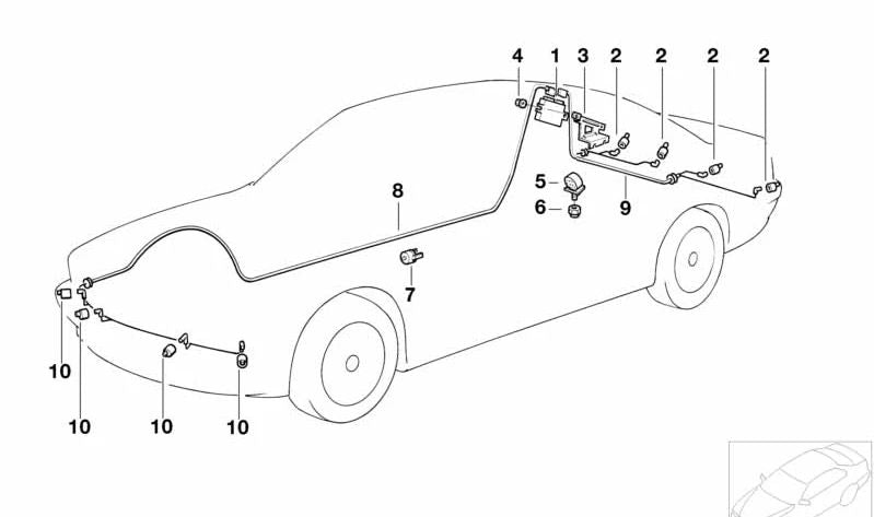 Sensor de aparcamiento PDC ultrasónico azul OEM 66206989078 para BMW E39, E60, E60N, E61, E61N, E83, E83N. Original BMW.