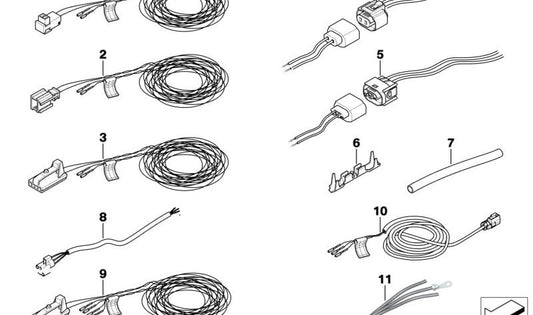 Cable de reparación sistema airbag OEM 61119381673 para BMW F20, F21, F22, F23, F30, F31, F32, F33, F34, F36, F48, F55, F56, F57, F60 y Serie 2 Coupé F87. Original BMW.
