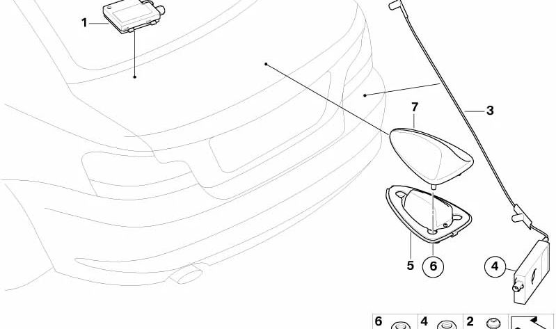 Antena DAB para parachoques OEM 65209192314 para BMW E88. Original BMW.