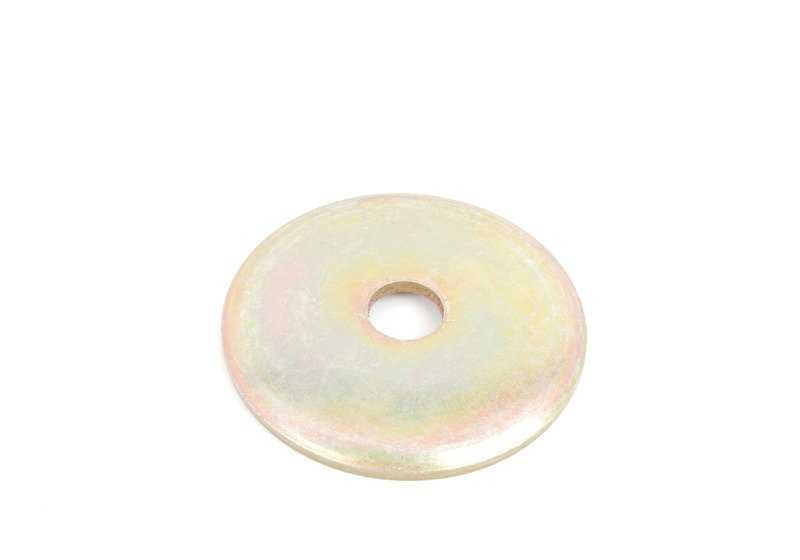Plato soporte OEM 37121130122 para BMW E34, E24, E32. Pieza original BMW para amortiguador trasero con EDC o nivelación. Ideal para mantenimiento o sustitución en suspensión trasera.