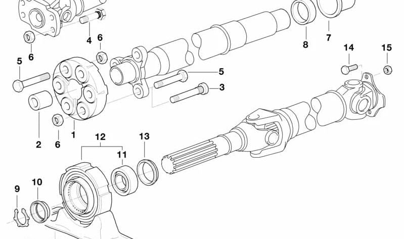 Transmissão central OEM Rolling OEM 2612227278 para BMW E36, E36 Compact, E36 Coupé, E36 Touring, E36 Cabrio, Z3 Roadster, Z3 Coupé. BMW original.