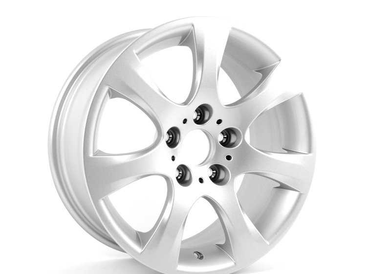 Llanta de aleación diseño estrella 185 plata OEM 36116764623 para BMW Serie 3 {E90, E90N, E91, E91N, E92, E92N, E93, E93N}. Original BMW.