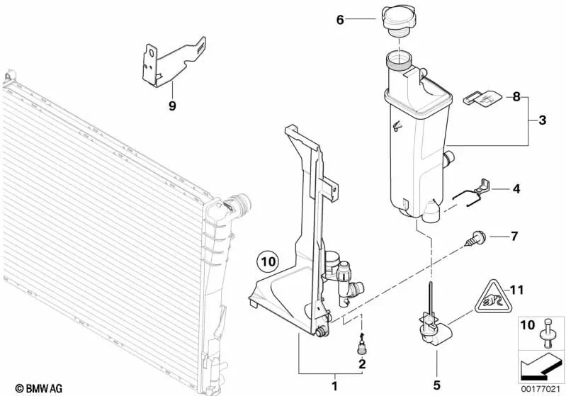 Mounting plate OEM 17111438818 for BMW X5 E53 (08/1999 - 09/2006) 3.0d. Genuine BMW.